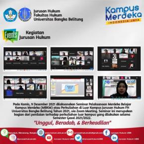 Jurusan Hukum UBB Laksanakan Seminar Pelaksanaan MBKM Gasal 2021/2022